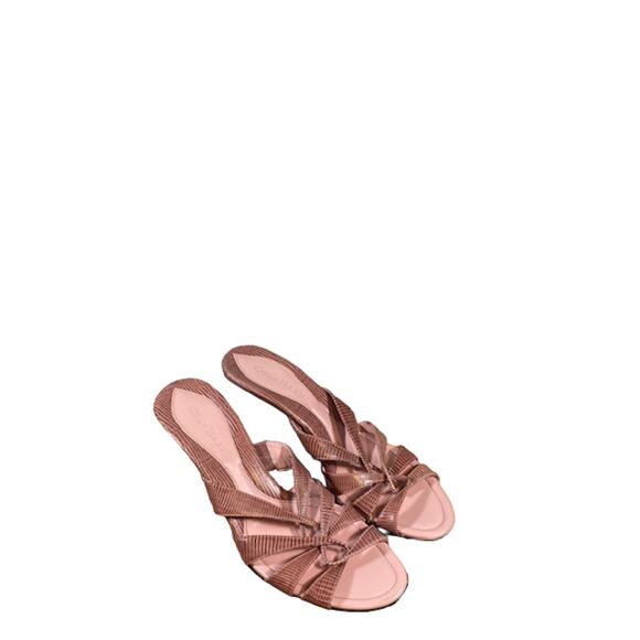 Cole Haan Pink Leather Opened Strappy Heeled Sandals Women SZ 7.5 - Picture 1 of 11